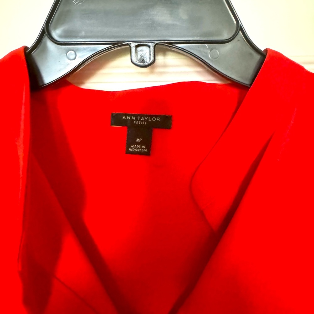 Red Ann Taylor Dress Medium Petite